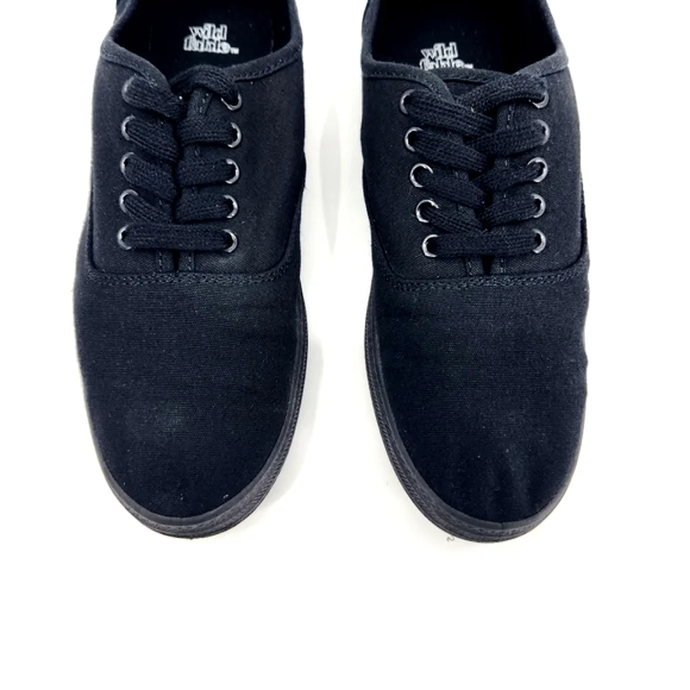 Wild Fable Black Canvas Lace Up Sneakers Shoes Womens Size 7